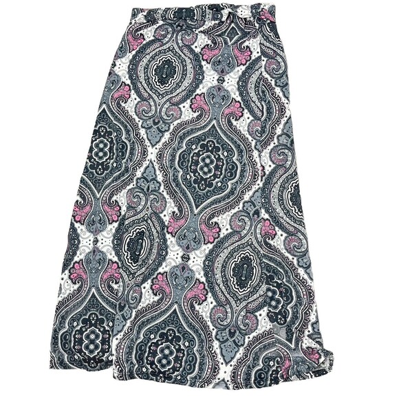 ShoSho Skirt Maxi Large XL High Waist Stretch Gray Pink Boho Hippie Festival - Picture 3 of 5